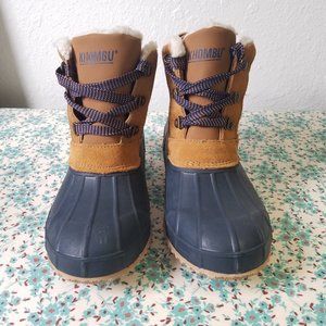 Khombu Dixie Duck Boots Navy Tan Leather